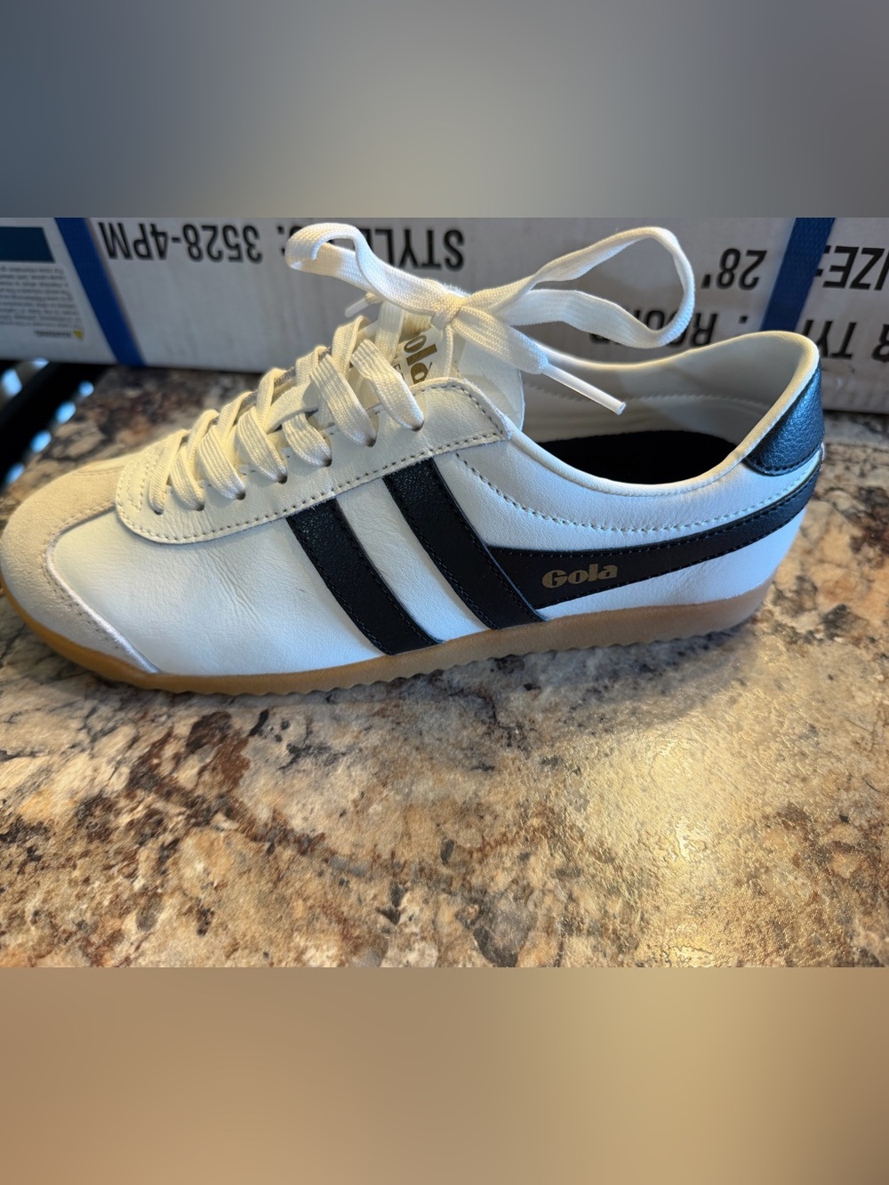 Gola Men's White Sneakers with Black Stripes